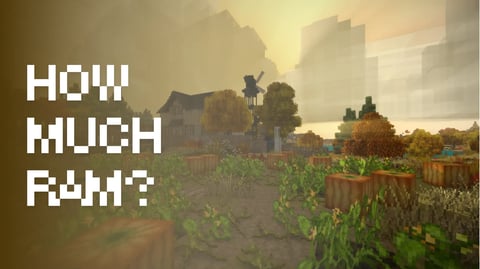 Minecraft server scene at sunset