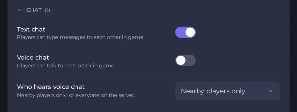 The Chat group on the Gameplay Settings page