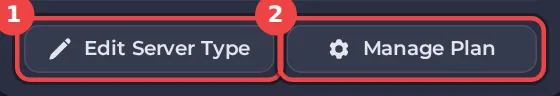 The Edit Server Type button next to Manage Plan
