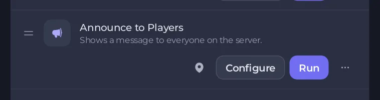The Announce to Players task on the Quick Tasks page