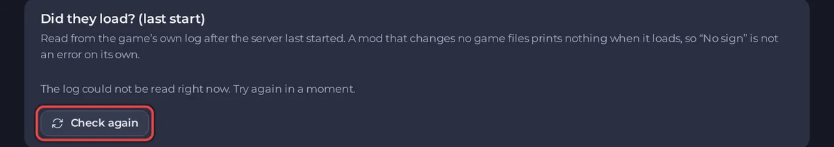 The Did they load report that checks Project Zomboid mods after a start