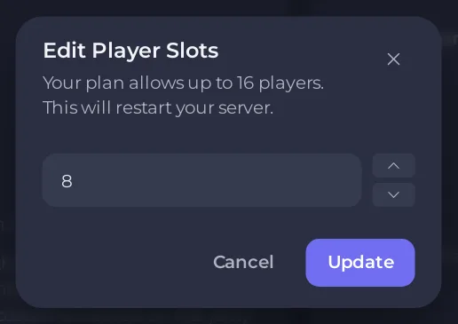 The Edit Player Slots window for a Project Zomboid server