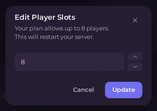 The Edit Player Slots window