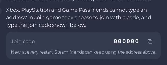The Join code block on the Play with friends card